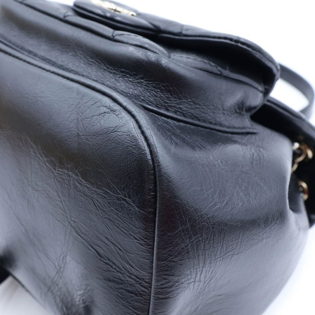 Chanel Quilted Small Backpack Leather CC Logo Black — view 5