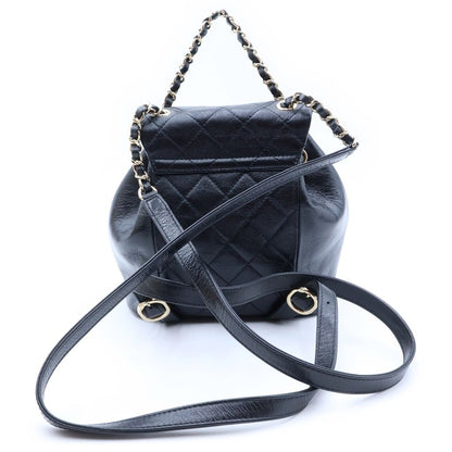 Chanel Quilted Small Backpack Leather CC Logo Black — view 2