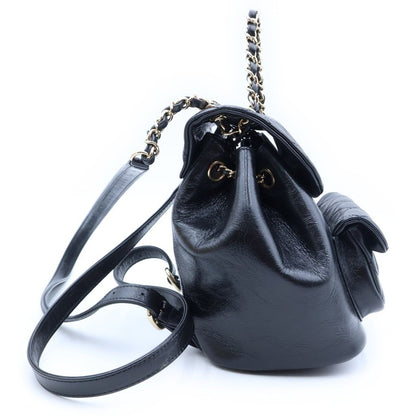 Chanel Quilted Small Backpack Leather CC Logo Black — view 3