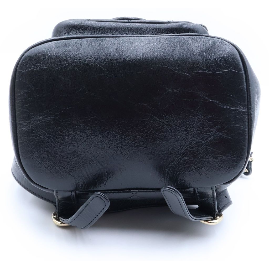 Chanel Quilted Small Backpack Leather CC Logo Black — view 4