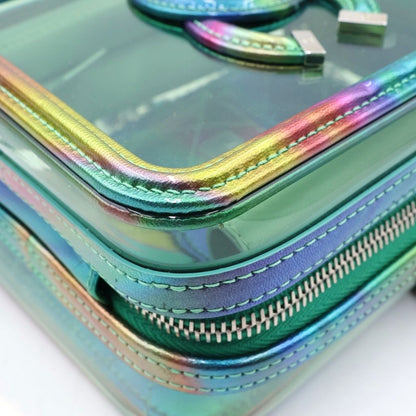 Chanel CC Filigree Shoulder Bag Vinyl Patent Leather Silver Rainbow — view 5
