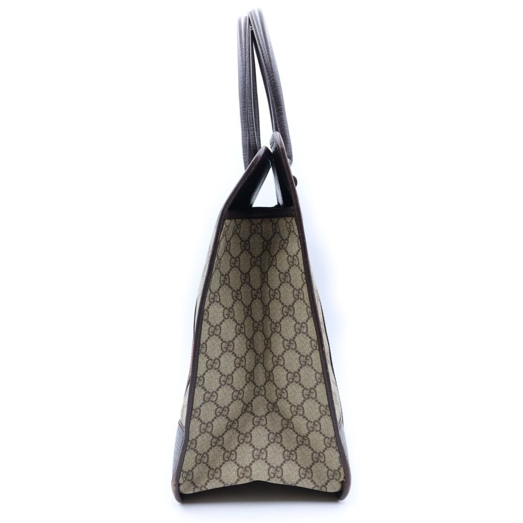 Gucci GG Supreme Sherry Line Tote Bag Brown Beige Leather — view 3