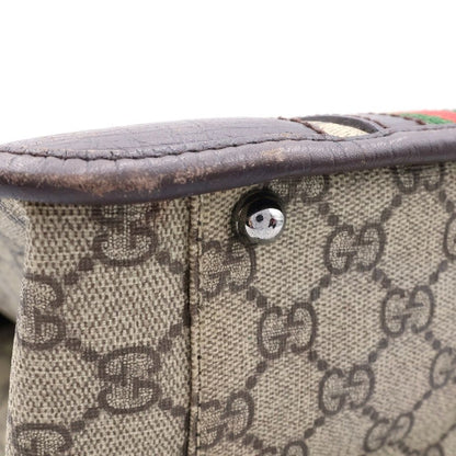 Gucci GG Supreme Sherry Line Tote Bag Brown Beige Leather — view 6