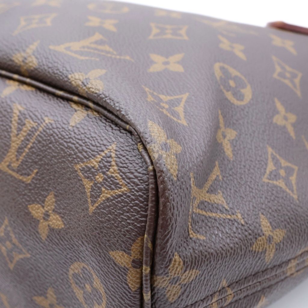 Louis Vuitton Monogram Neverfull PM Tote Bag Brown Fuchsia Leather — view 5