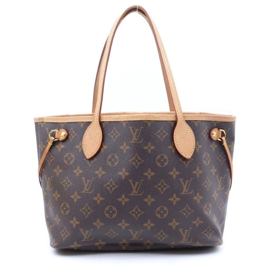 Louis Vuitton Monogram Neverfull PM Tote Bag Brown Fuchsia Leather