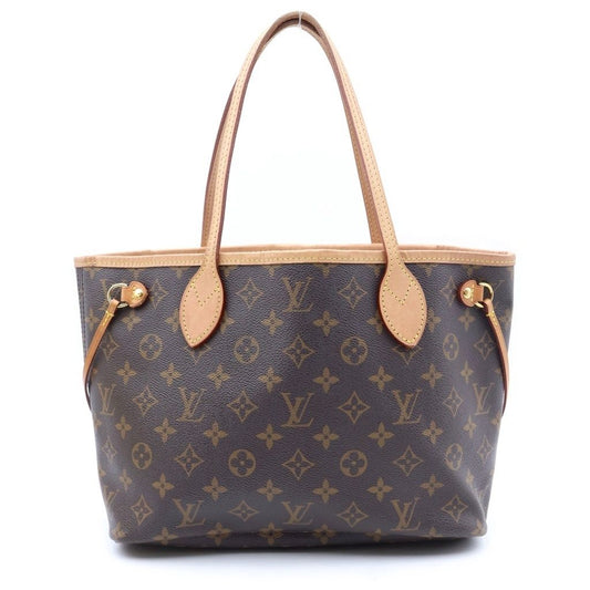 Louis Vuitton Monogram Neverfull PM Tote Bag Brown Fuchsia Leather