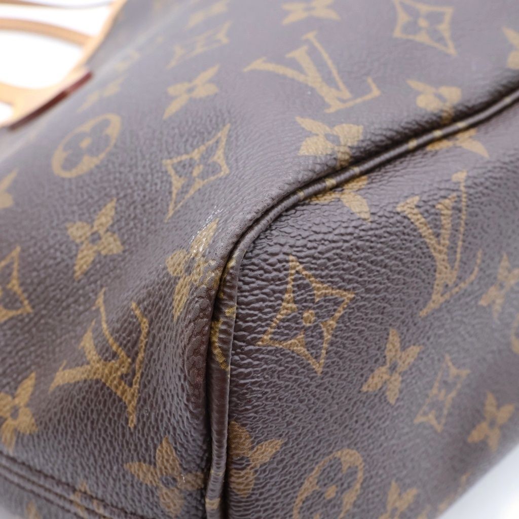 Louis Vuitton Monogram Neverfull PM Tote Bag Brown Fuchsia Leather — view 6