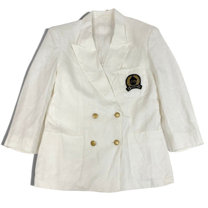 Dior Tailored Jacket Linen Emblem Patch White M — view 2