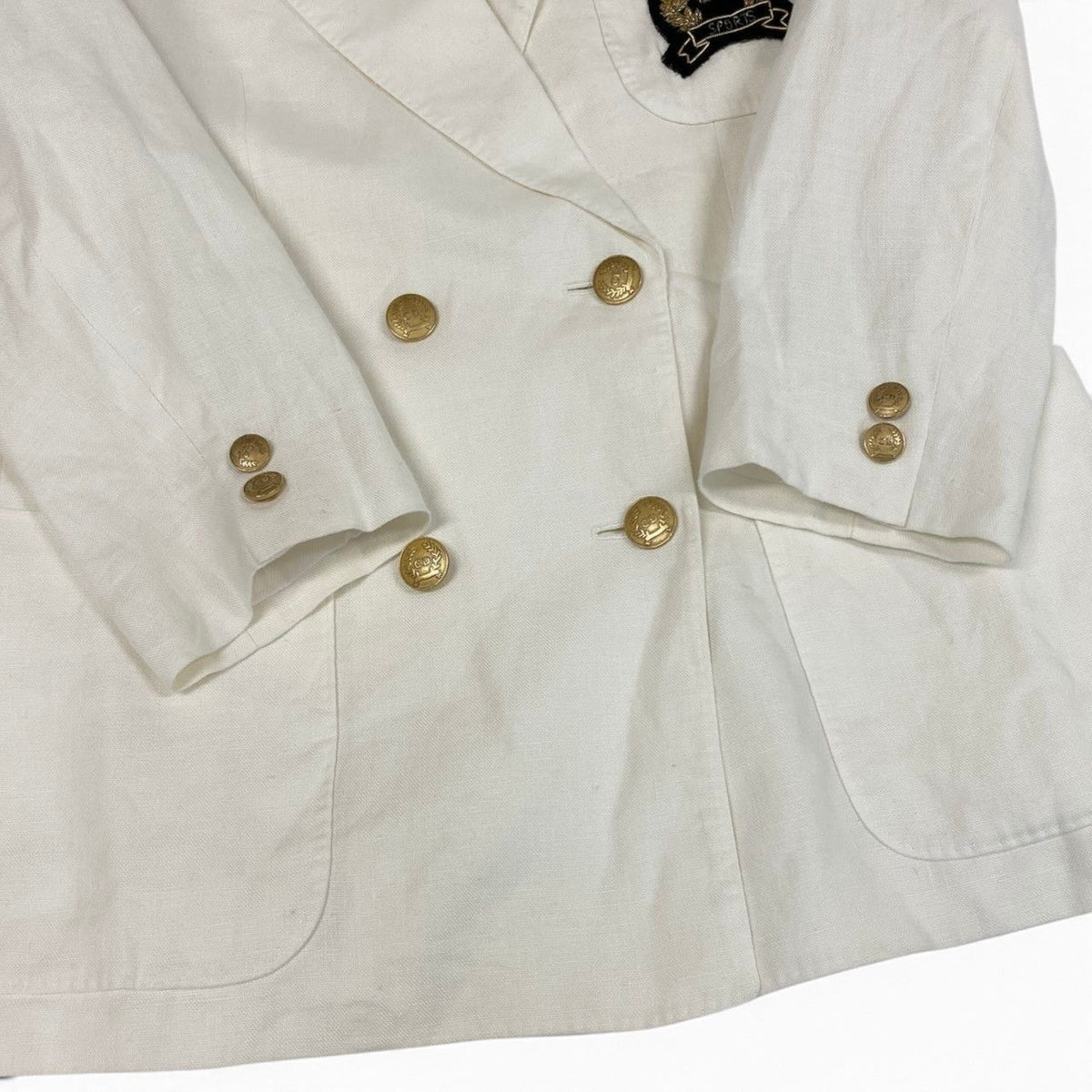 Dior Tailored Jacket Linen Emblem Patch White M — view 6