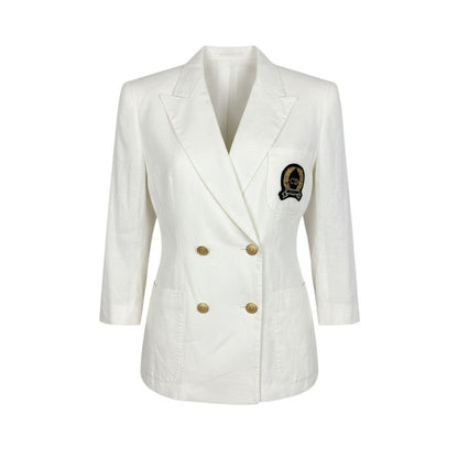 Dior Tailored Jacket Linen Emblem Patch White M