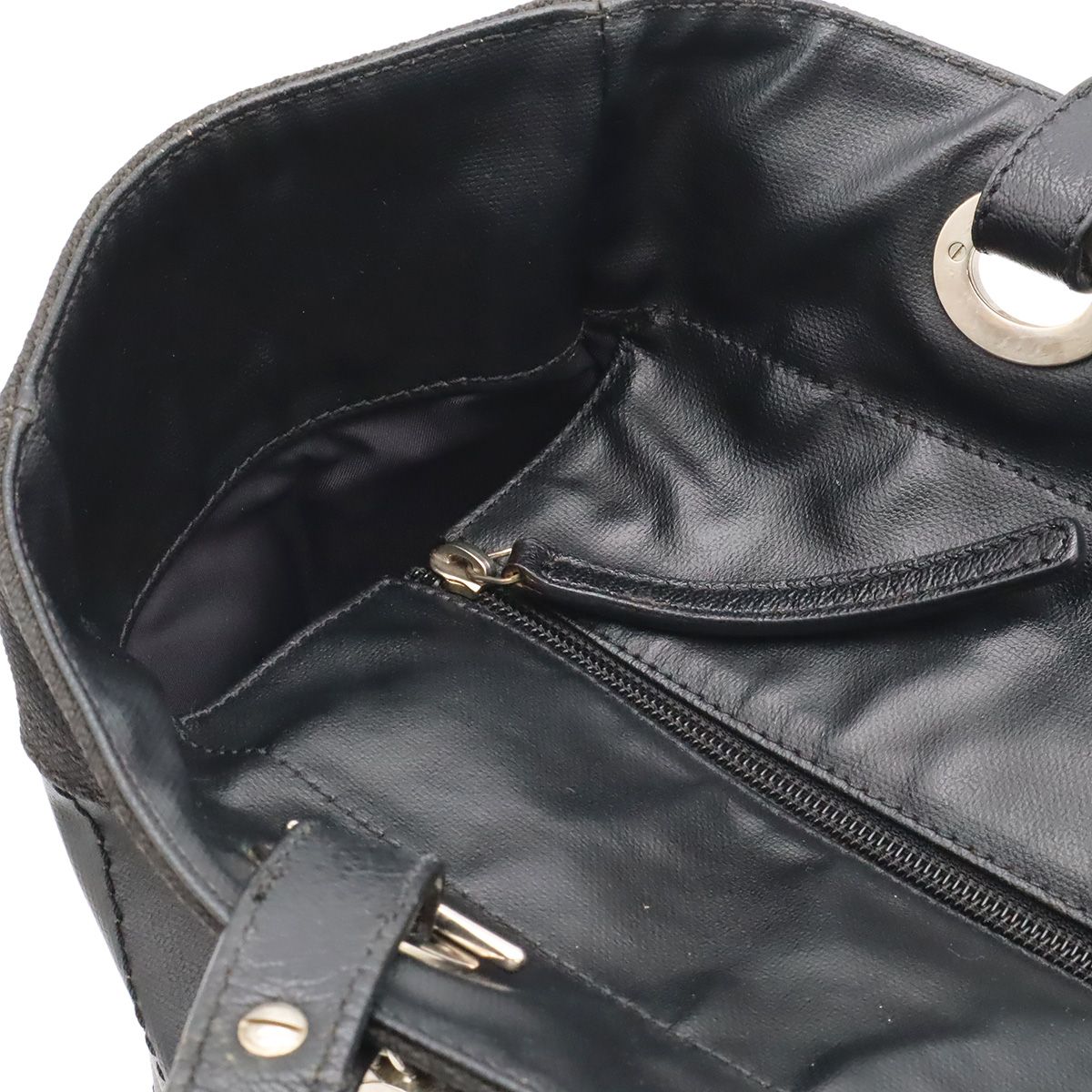 Chanel Paris Biarritz Tote MM Shoulder Bag Black Silver — view 5