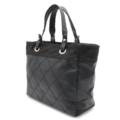 Chanel Paris Biarritz Tote MM Shoulder Bag Black Silver — view 2