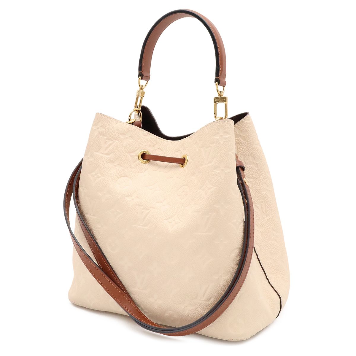 Louis Vuitton Monogram Empreinte Neo Noe Shoulder Bag 2-Way Drawstring Cream — view 2