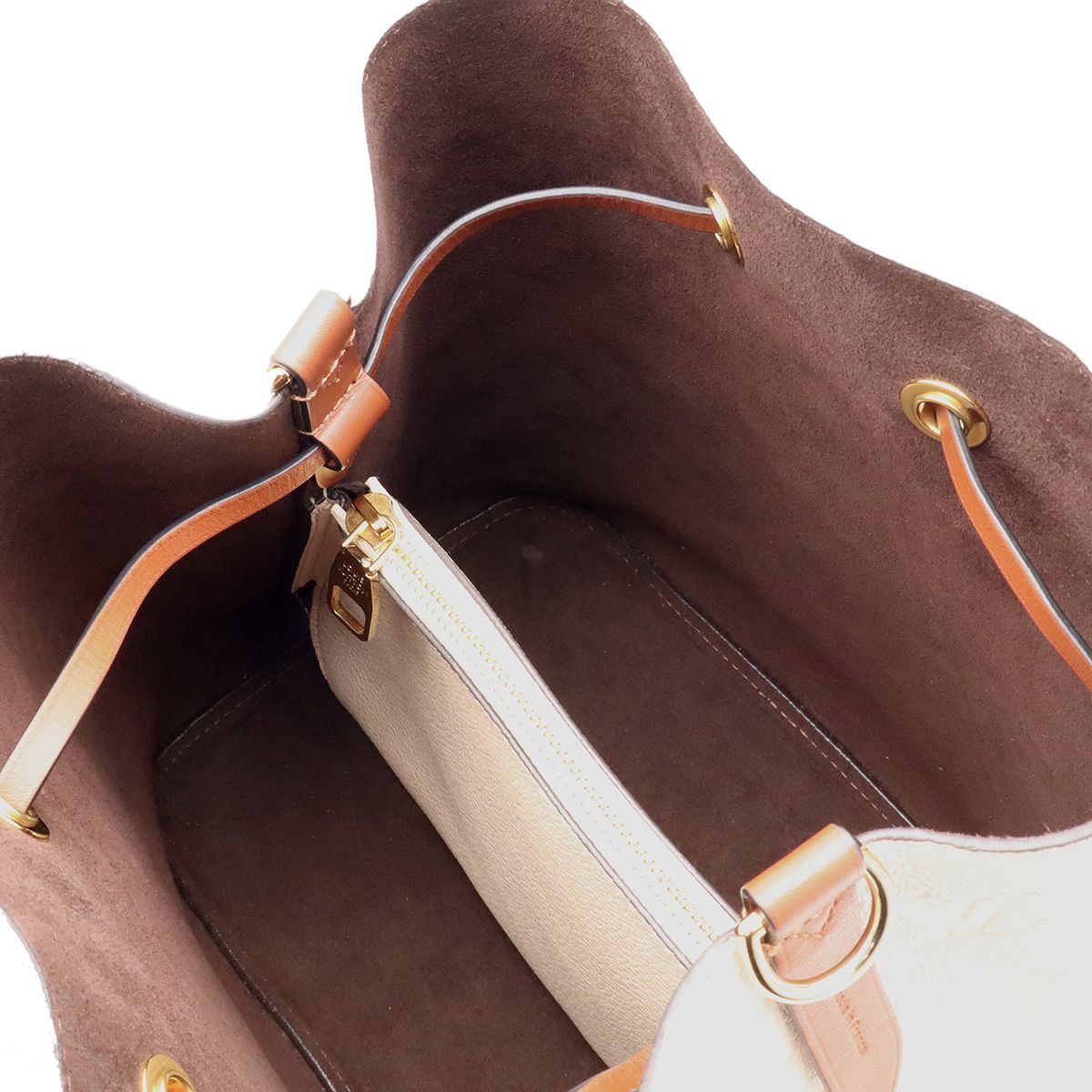 Louis Vuitton Monogram Empreinte Neo Noe Shoulder Bag 2-Way Drawstring Cream — view 8