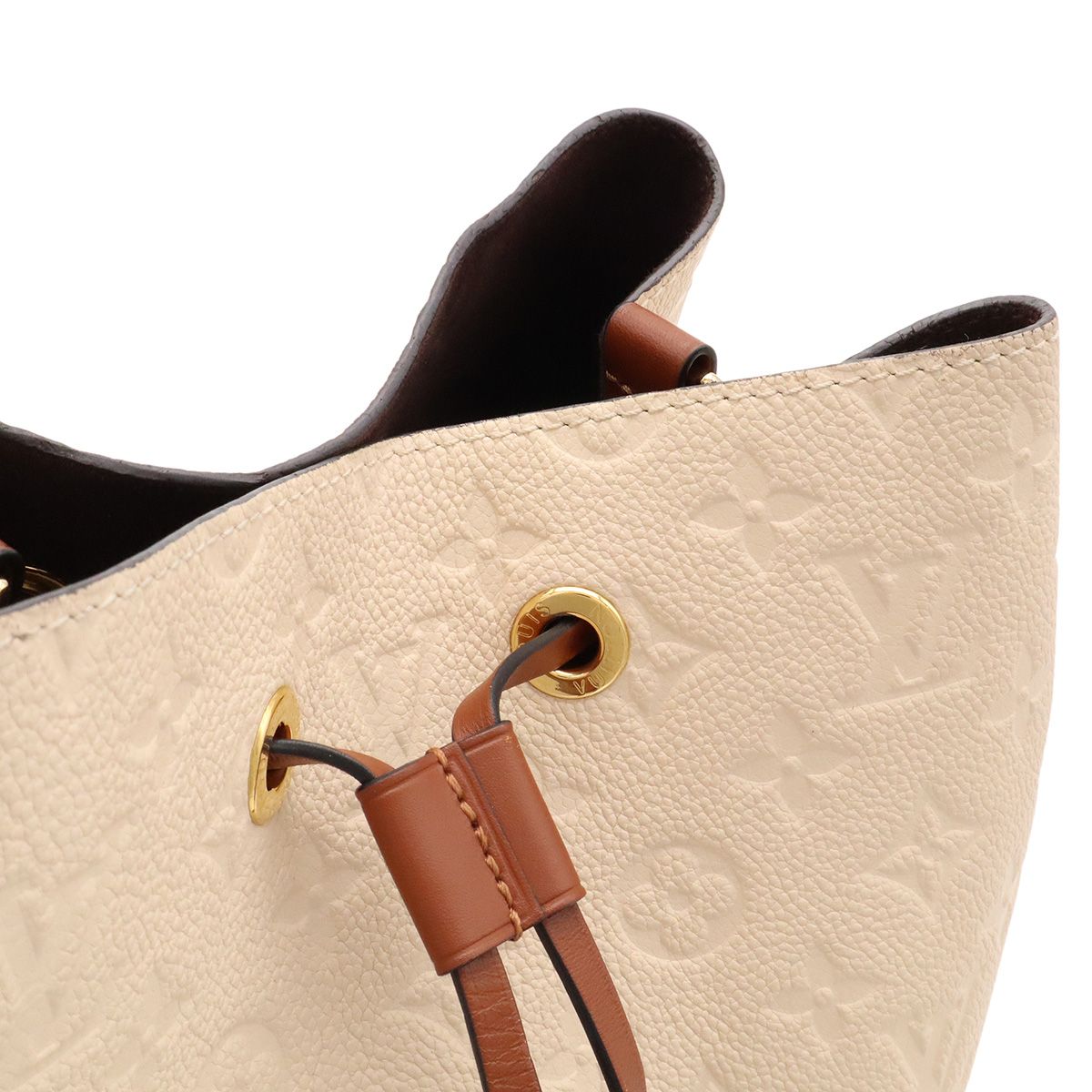 Louis Vuitton Monogram Empreinte Neo Noe Shoulder Bag 2-Way Drawstring Cream — view 6