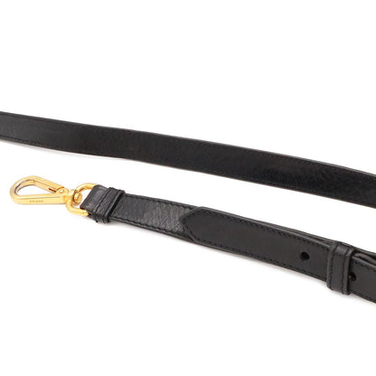 Prada Vitello Shine 2-Way Shoulder Bag Crossbody Leather Nero Black Gold — view 5