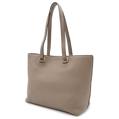 Prada Logo Tote Shoulder Bag Leather Argilla Greige Gold Domestic Purchase — view 2