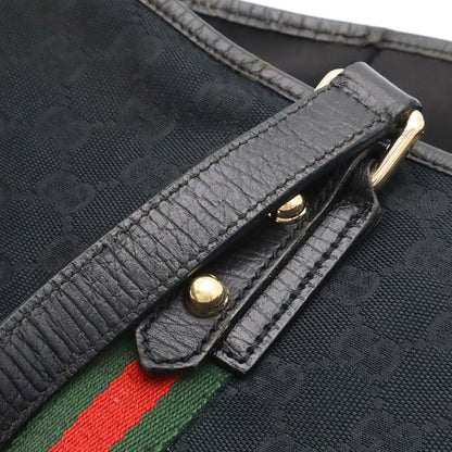 Gucci GG Canvas Sherry Line Tote Shoulder Bag Black Red Green Charm — view 7
