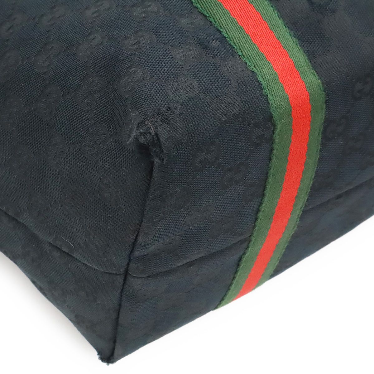 Gucci GG Canvas Sherry Line Tote Shoulder Bag Black Red Green Charm — view 3