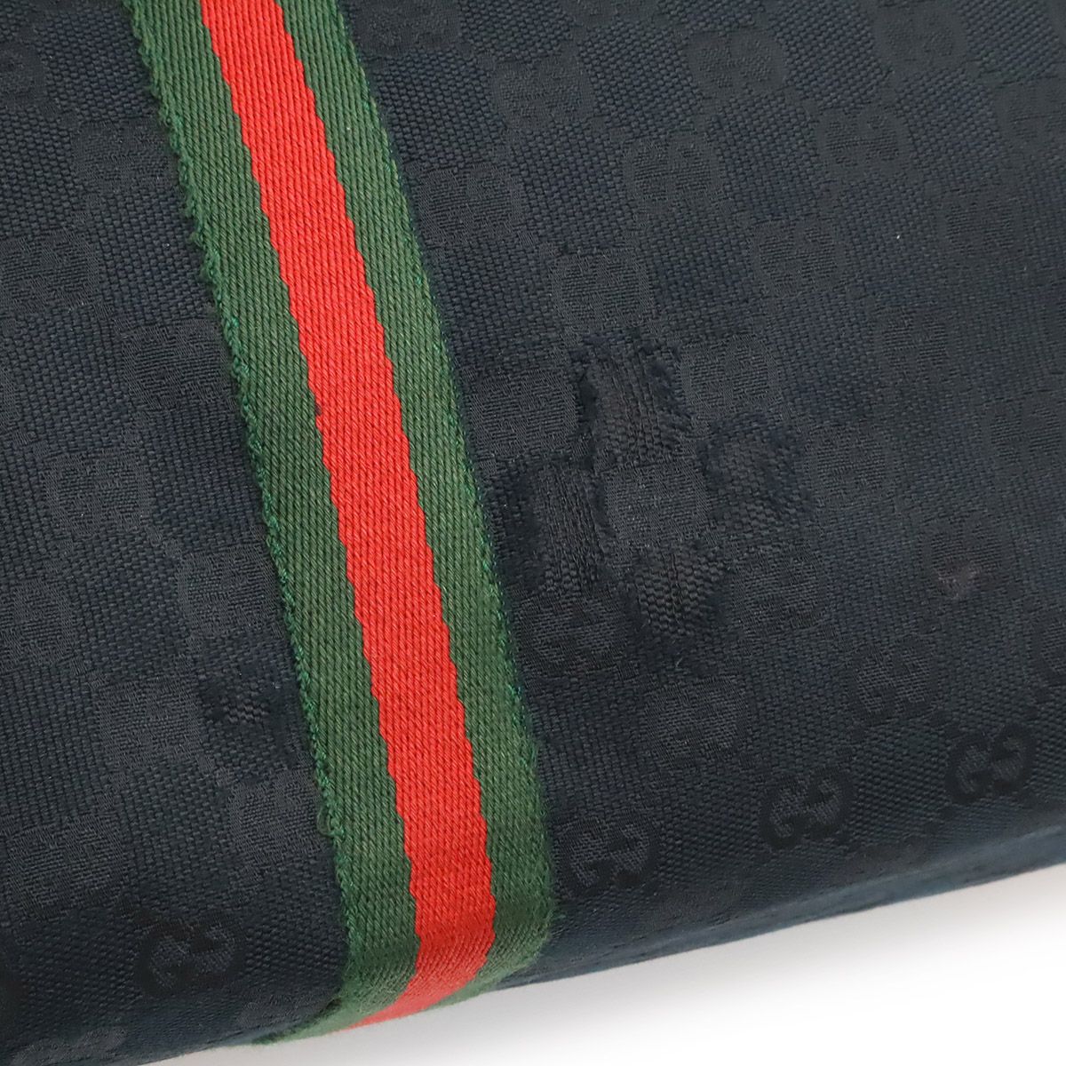 Gucci GG Canvas Sherry Line Tote Shoulder Bag Black Red Green Charm — view 8