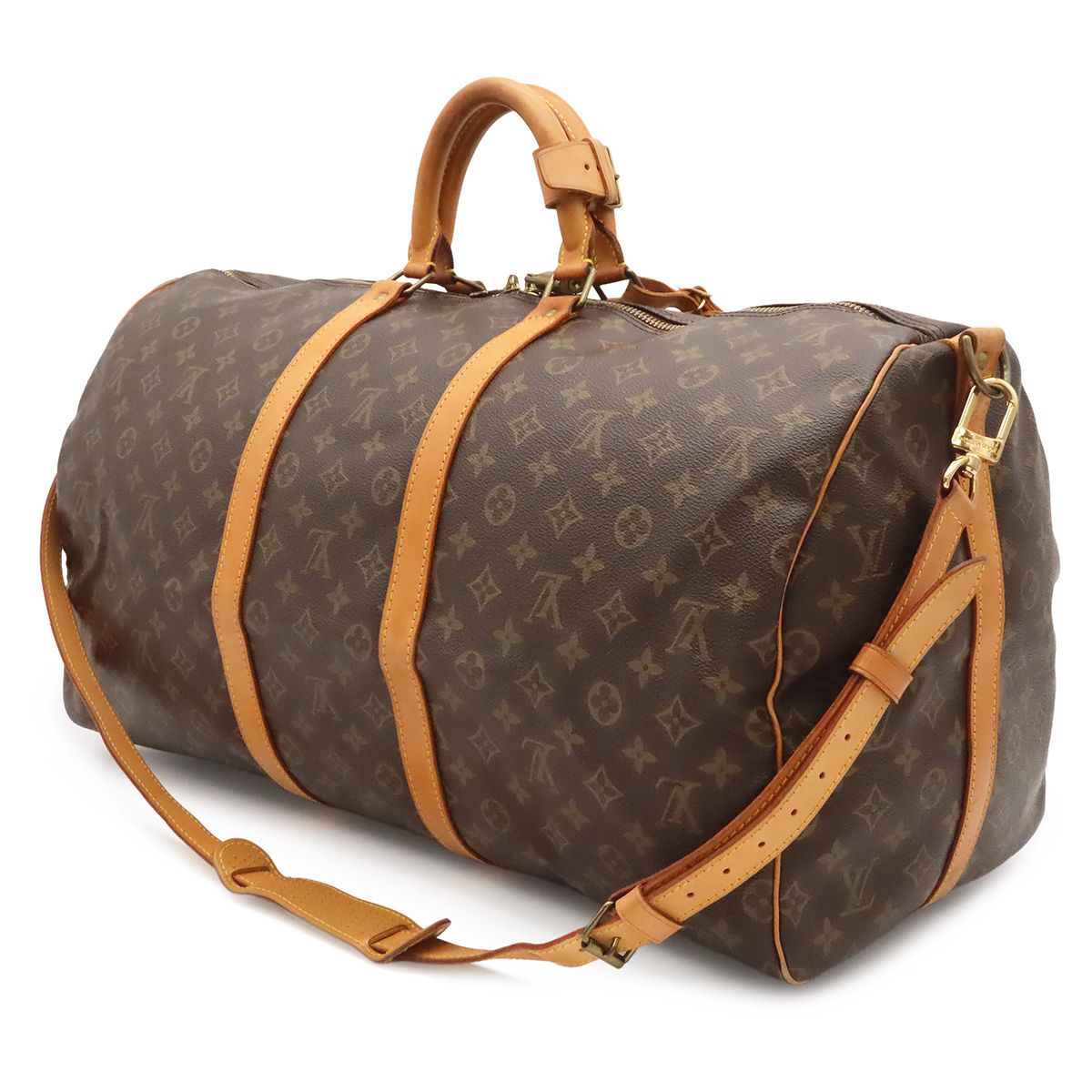 Louis Vuitton Monogram Keepall Bandouliere 55 Boston Bag Purse 2-Way — view 2