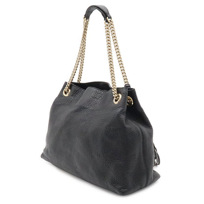 Gucci Soho Interlocking G Logo Chain Shoulder Bag Tote Tassel Charm Leather — view 2
