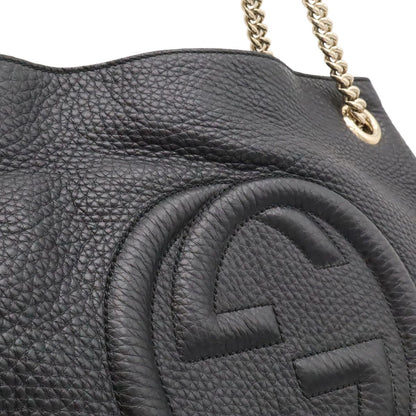 Gucci Soho Interlocking G Logo Chain Shoulder Bag Tote Tassel Charm Leather — view 8