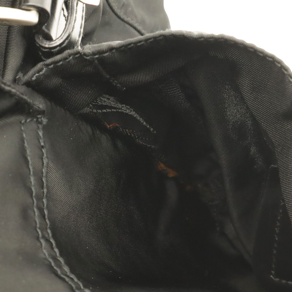 Prada Triangle Logo Backpack Nylon Leather Nero Black Silver — view 8