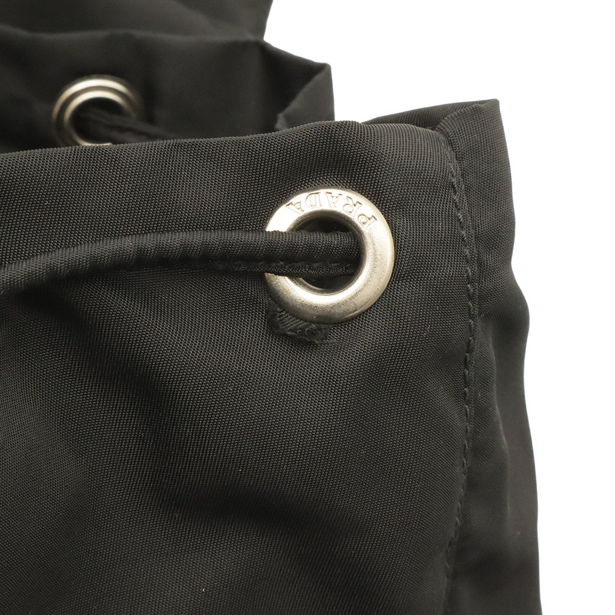Prada Triangle Logo Backpack Nylon Leather Nero Black Silver — view 5