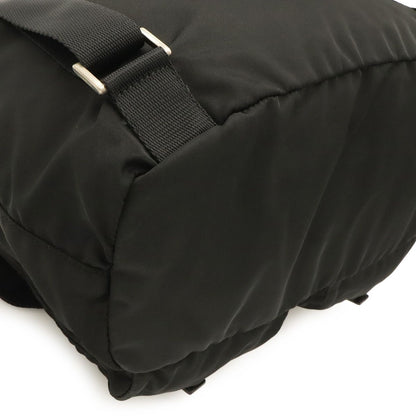 Prada Triangle Logo Backpack Nylon Leather Nero Black Silver — view 3