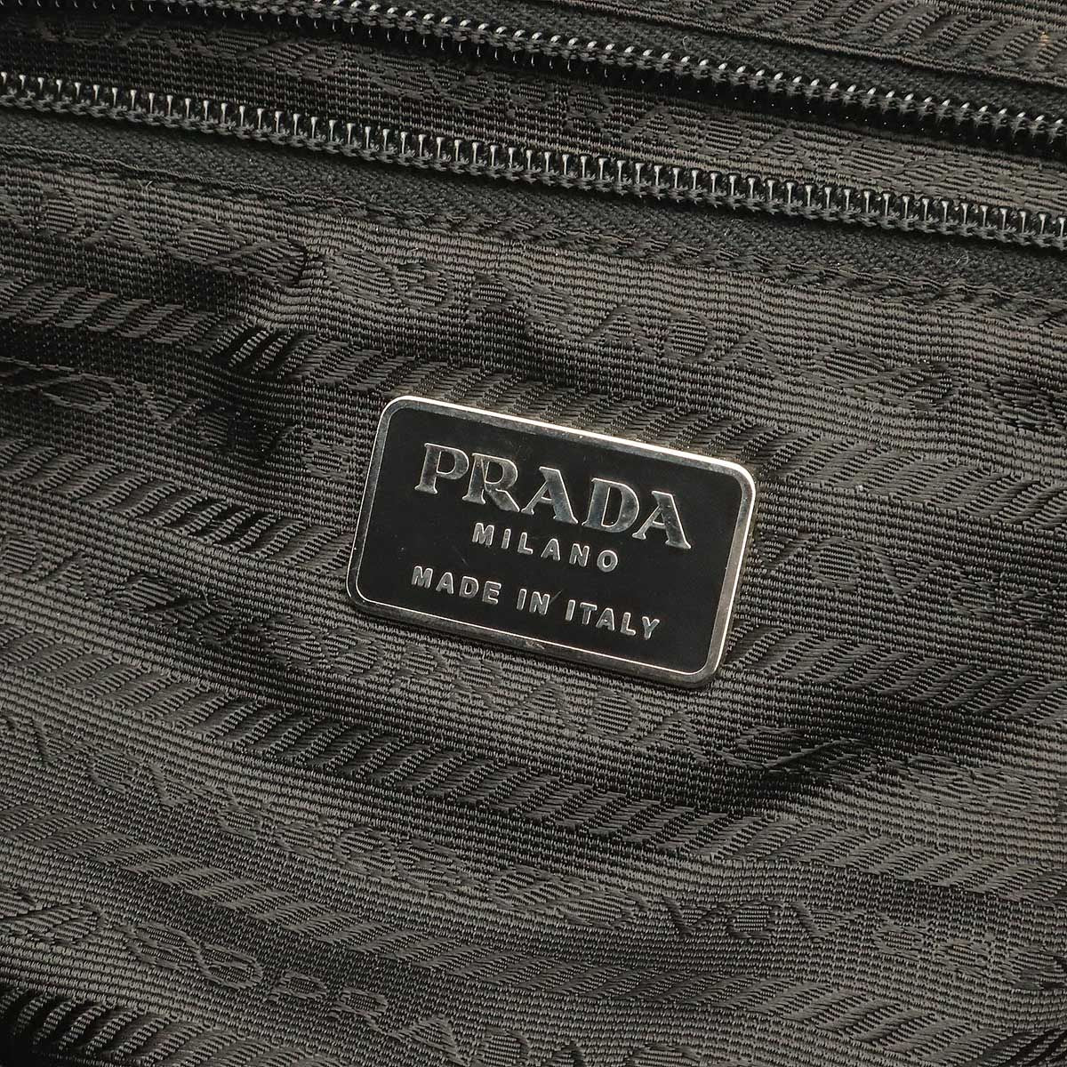 Prada Triangle Logo Backpack Nylon Leather Nero Black Silver — view 7