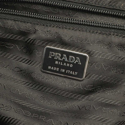 Prada Triangle Logo Backpack Nylon Leather Nero Black Silver — view 7