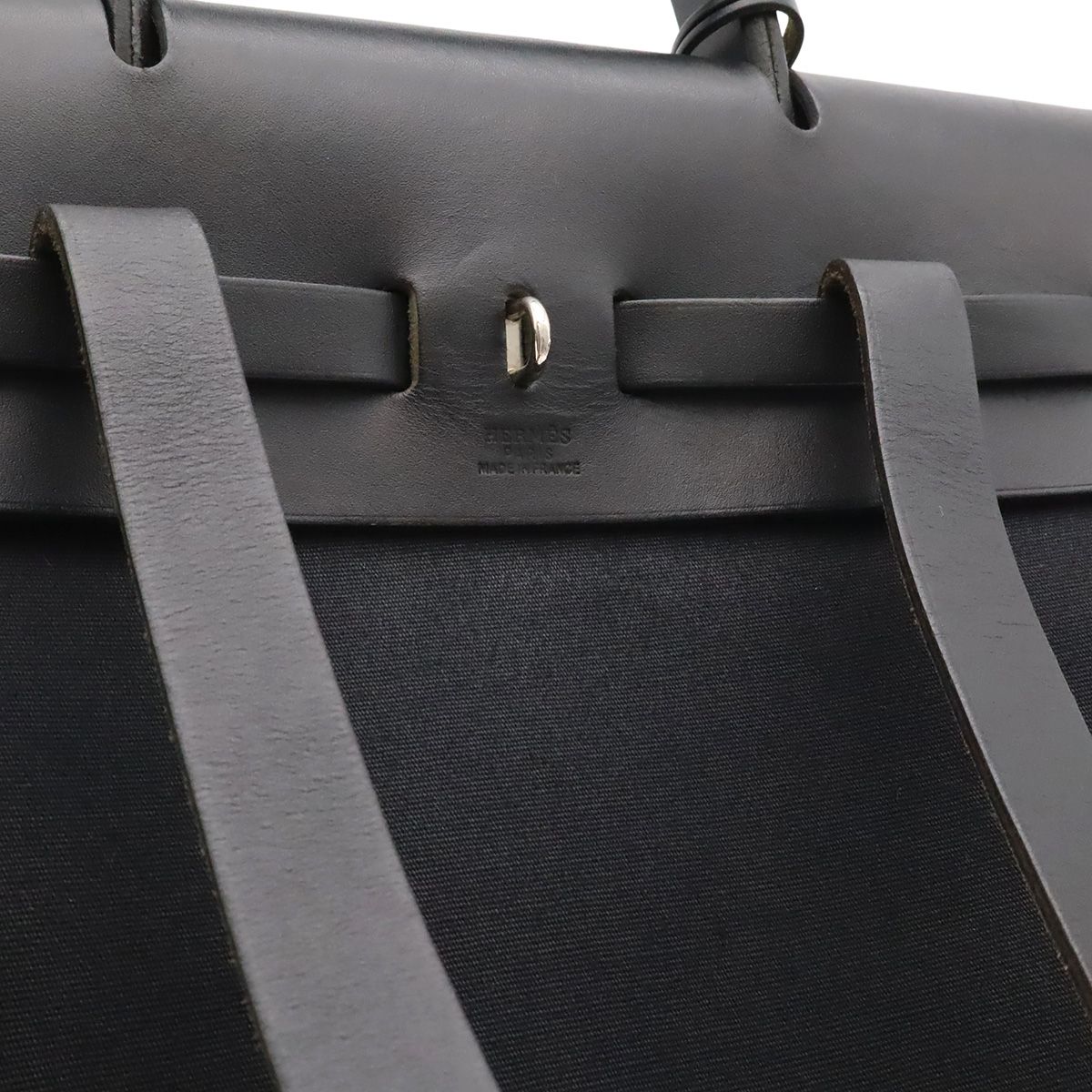 Hermes Herbag a Dos PM 2-Way Backpack Toile Officier Canvas Black — view 4