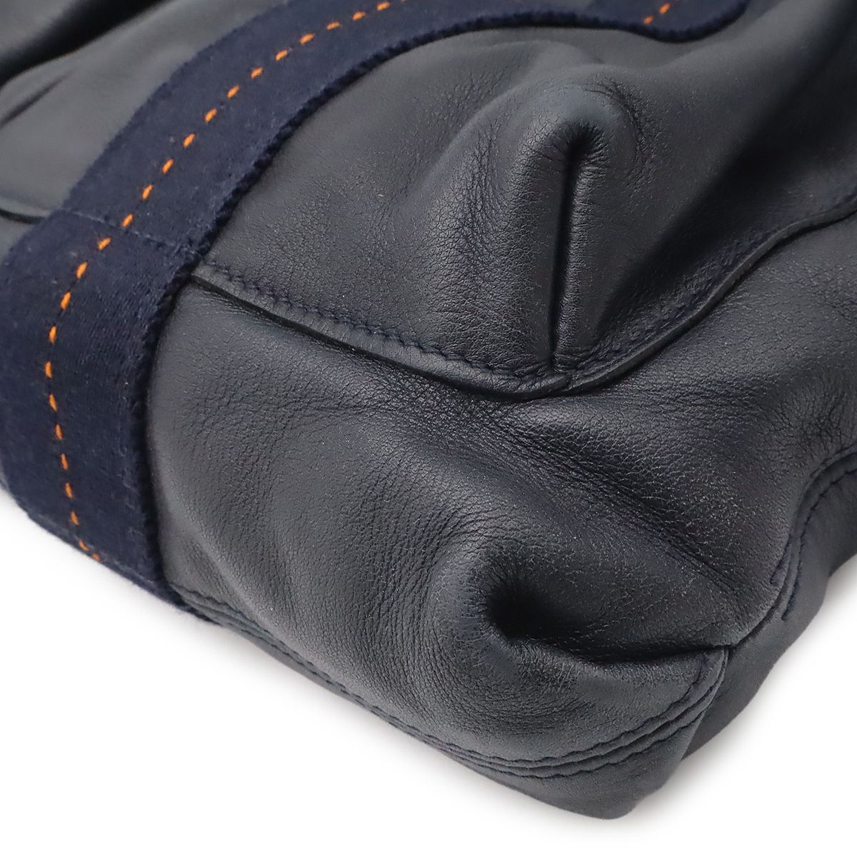 Hermes Caravan Vertical MM Tote 2-Way Shoulder Bag Crossbody Leather Dark Navy — view 3