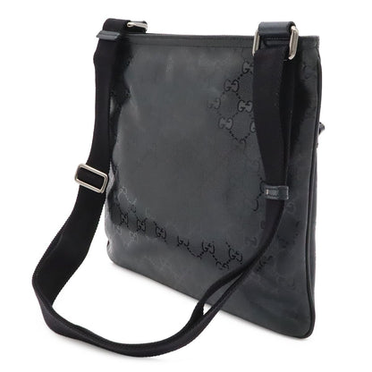 Gucci GG Supreme Shoulder Bag Crossbody Leather Black Silver — view 2