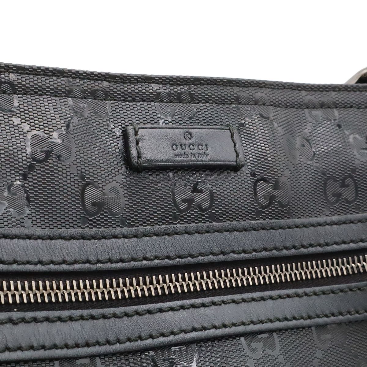 Gucci GG Supreme Shoulder Bag Crossbody Leather Black Silver — view 6