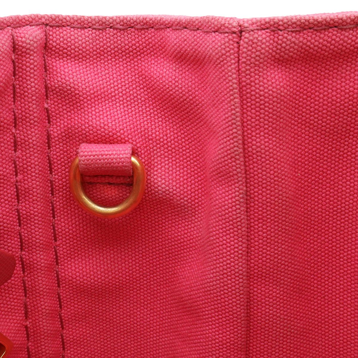 Prada Canapa Tote 2-Way Shoulder Bag Crossbody Canvas Fuchsia Pink Gold — view 7