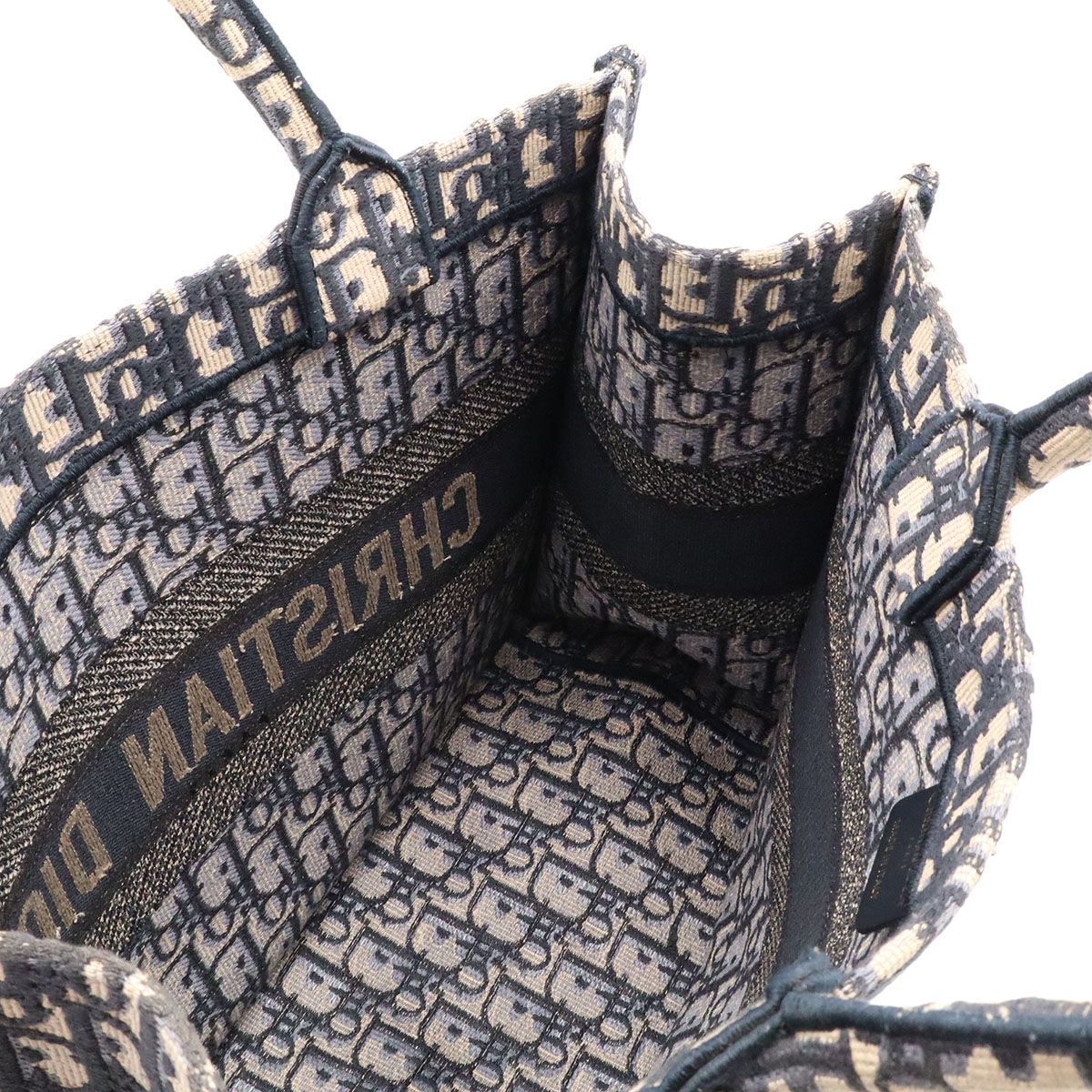 Dior Book Tote Bag Medium Oblique Canvas Navy — view 6