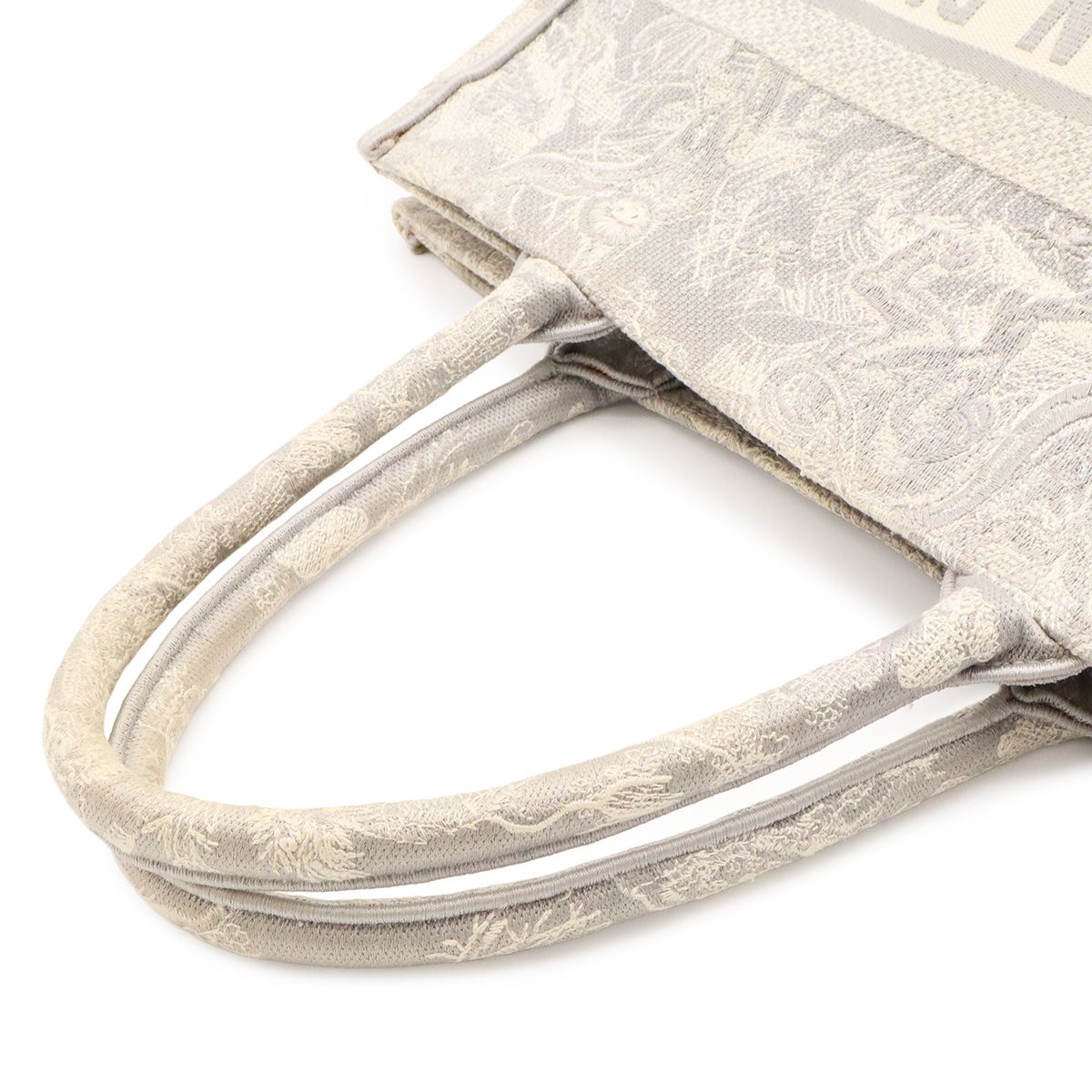 Dior Book Tote Bag Medium Reverse Embroidery Canvas Gray — view 4