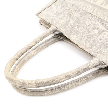 Dior Book Tote Bag Medium Reverse Embroidery Canvas Gray — view 4