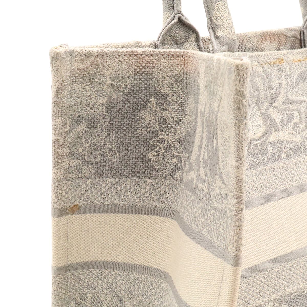 Dior Book Tote Bag Medium Reverse Embroidery Canvas Gray — view 5