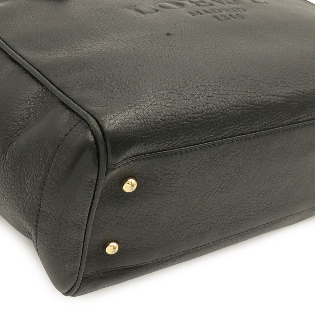 Loewe Heritage Small Tote Bag Leather Black Gold — view 3