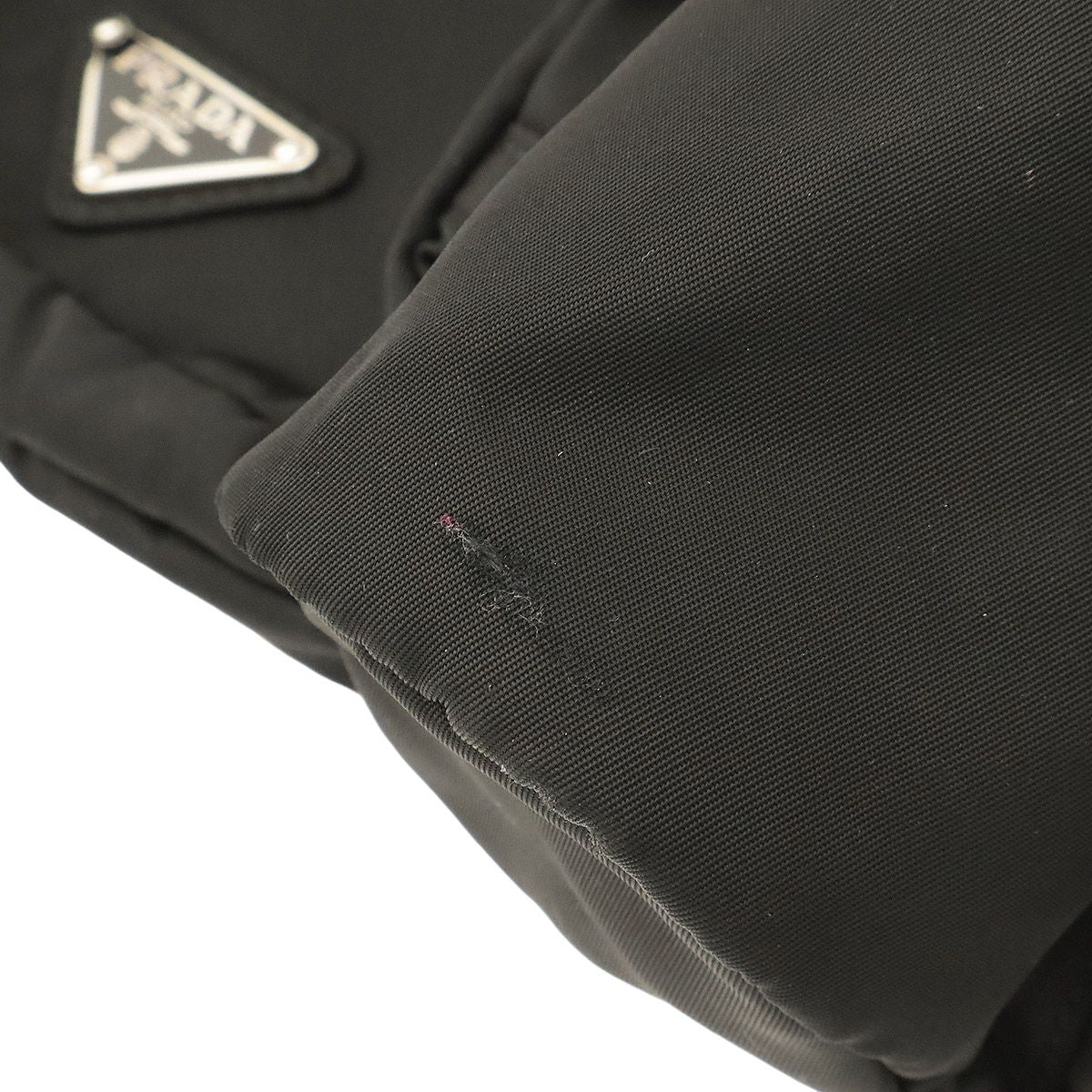 Prada Triangle Logo Waist Bag Pouch Hip Nylon Nero Black Silver — view 3