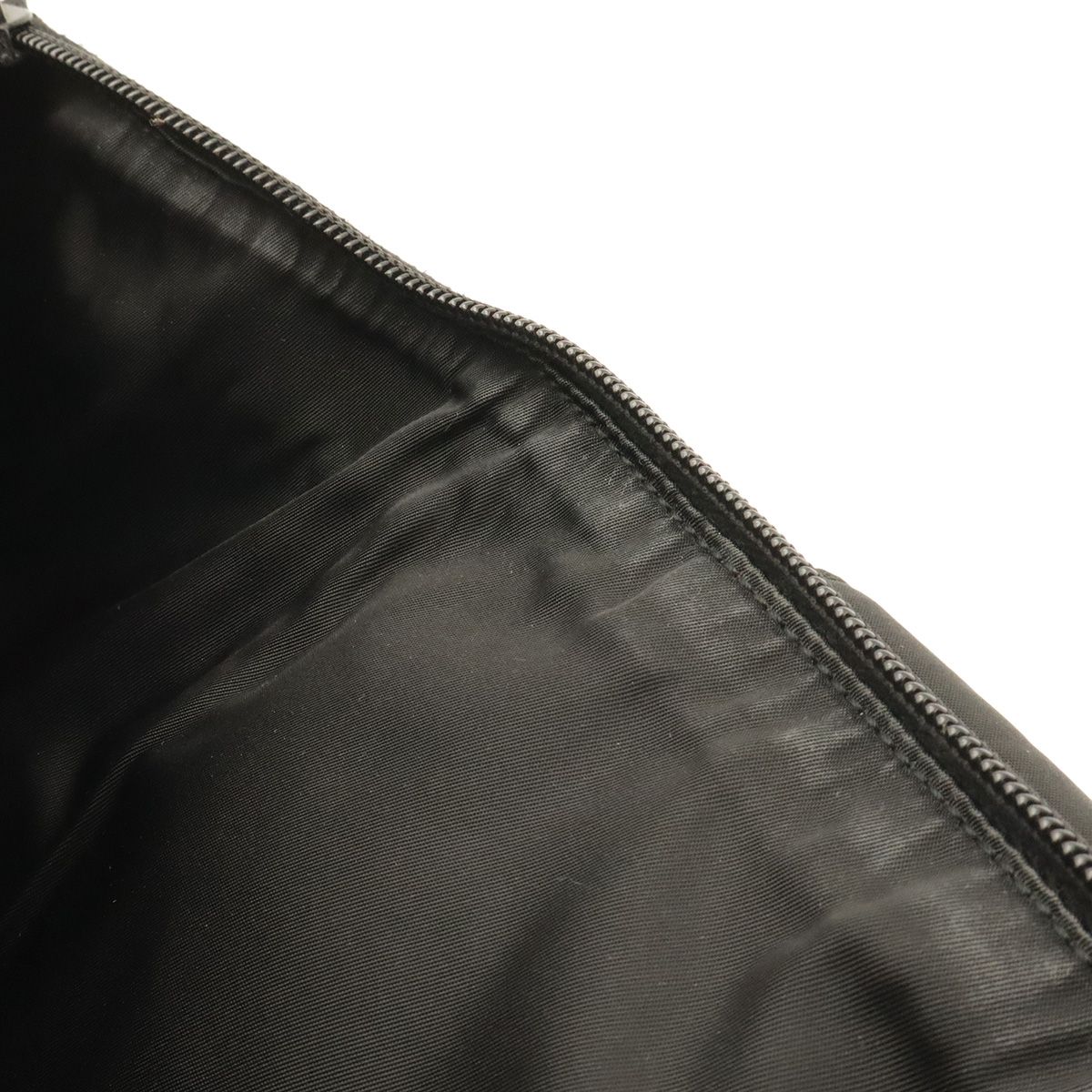 Prada Triangle Logo Waist Bag Pouch Hip Nylon Nero Black Silver — view 7