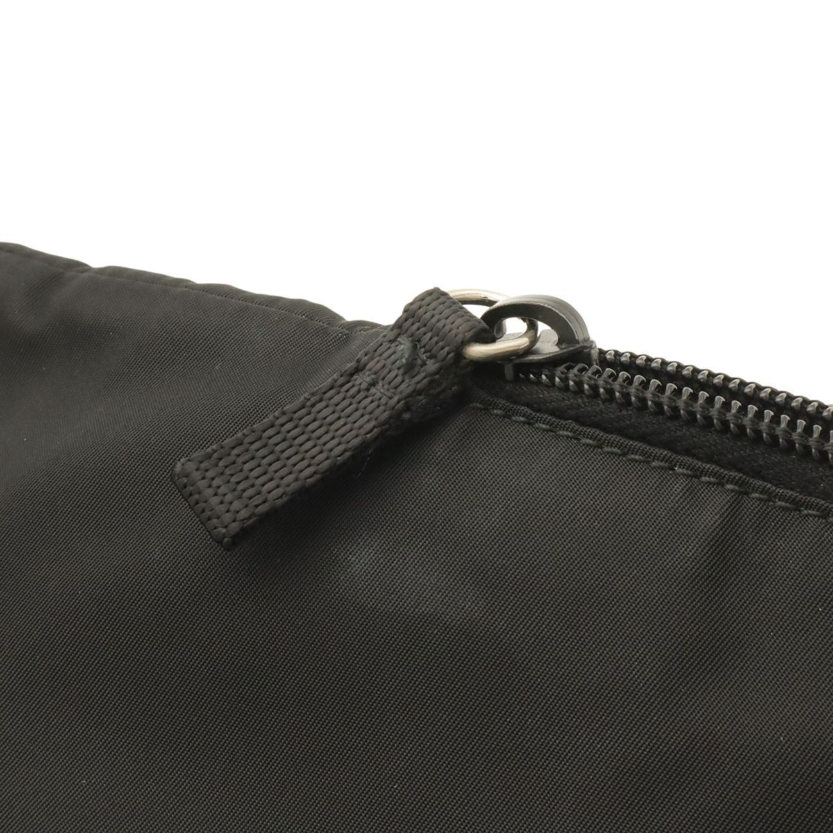Prada Triangle Logo Waist Bag Pouch Hip Nylon Nero Black Silver — view 5