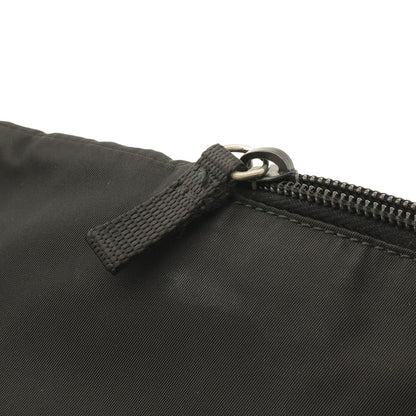 Prada Triangle Logo Waist Bag Pouch Hip Nylon Nero Black Silver — view 5