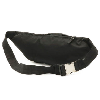 Prada Triangle Logo Waist Bag Pouch Hip Nylon Nero Black Silver — view 2