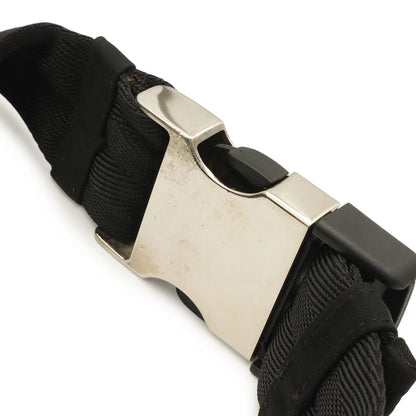 Prada Triangle Logo Waist Bag Pouch Hip Nylon Nero Black Silver — view 4