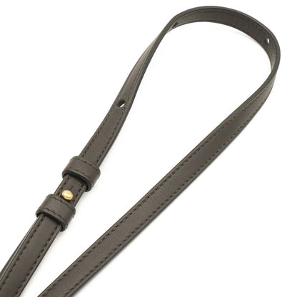 Celine Trio Large Shoulder Bag Pochette Crossbody Pouch Leather Charcoal Gray — view 5