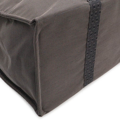Hermes Herline Tote TGM Large Boston Bag Purse Canvas Gray Black — view 3